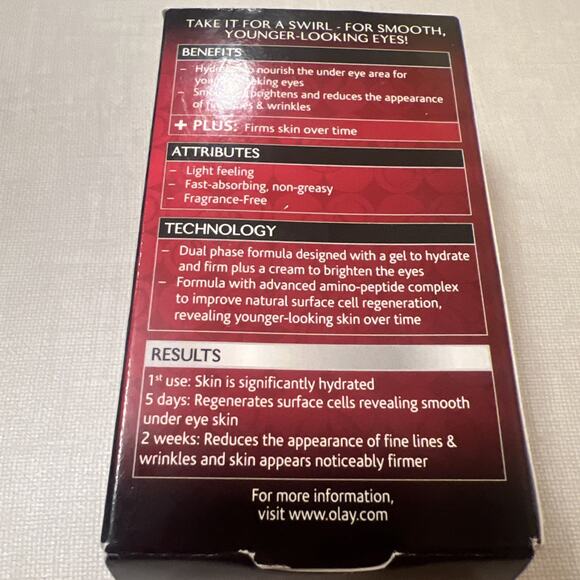 Olay Regenerist Micro-Sculpting Eye Swirl Cream .5oz Firms Brighten Discontinued - Picture 2 of 2